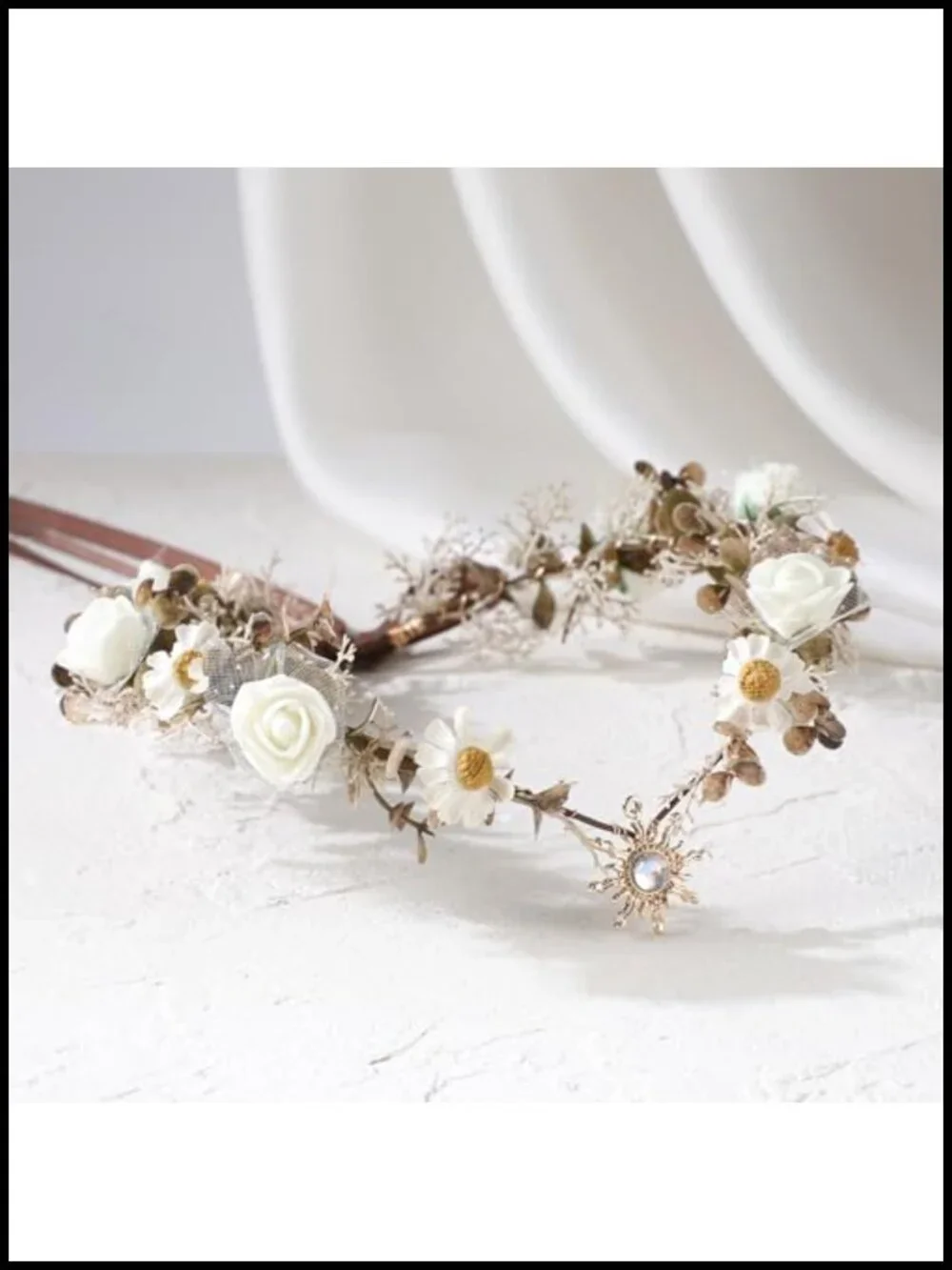Fairy Flower Crown Daisy Floral Elf Circlet for Renfaire Cosplay